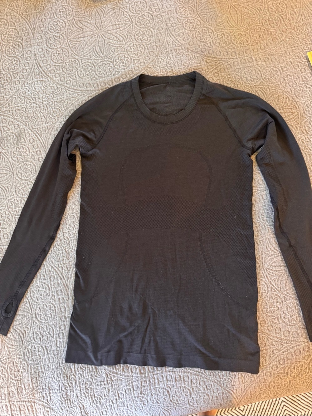 lululemon athletica Black Long-Sleeve Crew Neck Top